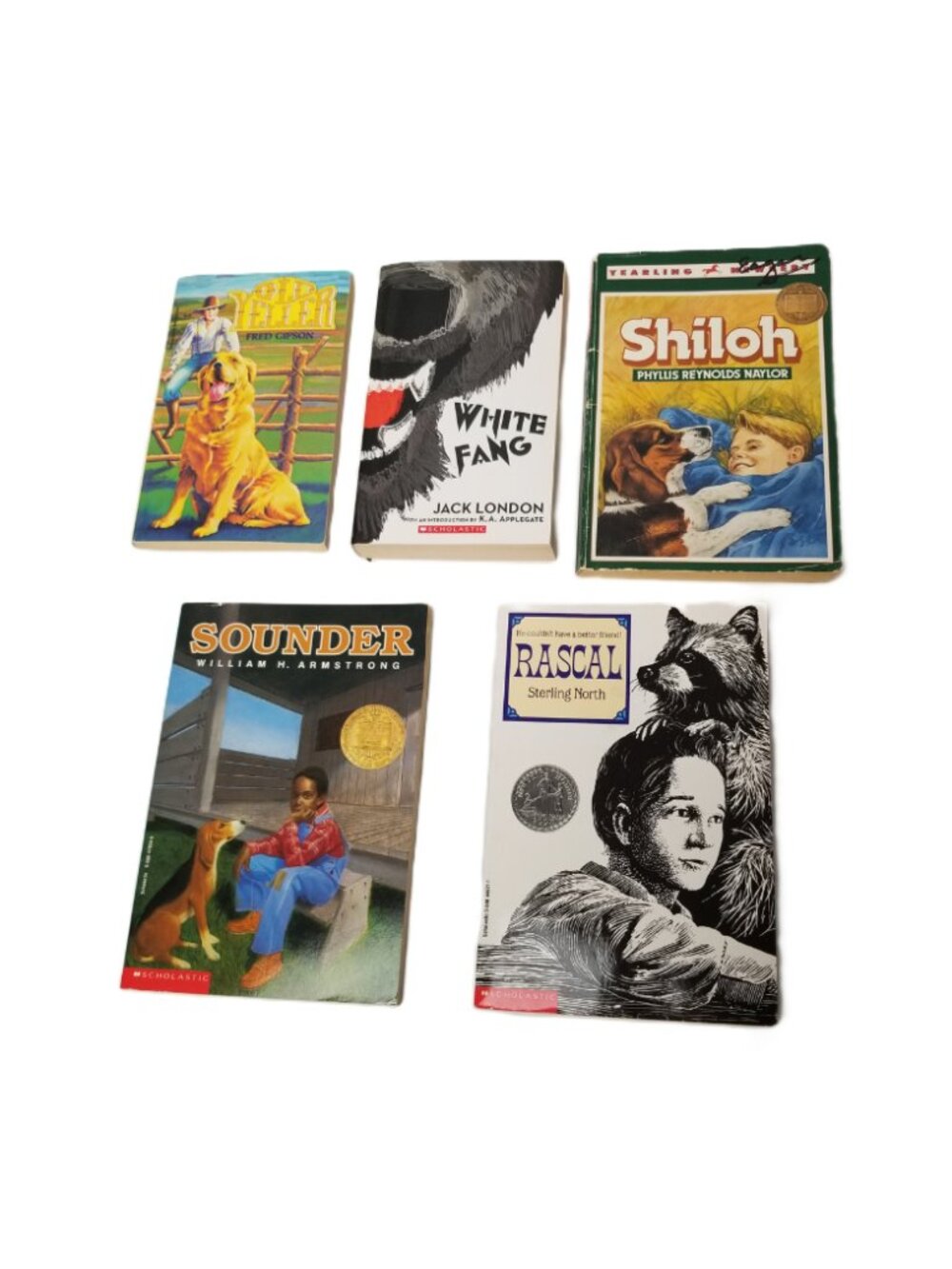 Animal Survival Classics Lot 5 White Fang Old Yeller Shiloh